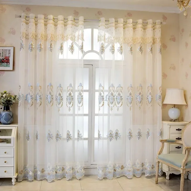 Bedroom Princess Style Curtains 1PC Nordic Minimalist Double-layer Gauze romantic,breathable, translucent 4