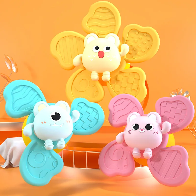 Baby Bath Toys Funny Bathing Sucker Spinner Suction Cup Cartoon Rattles Fidget Educational Toy Montessori Children Boy Girl Gift 5