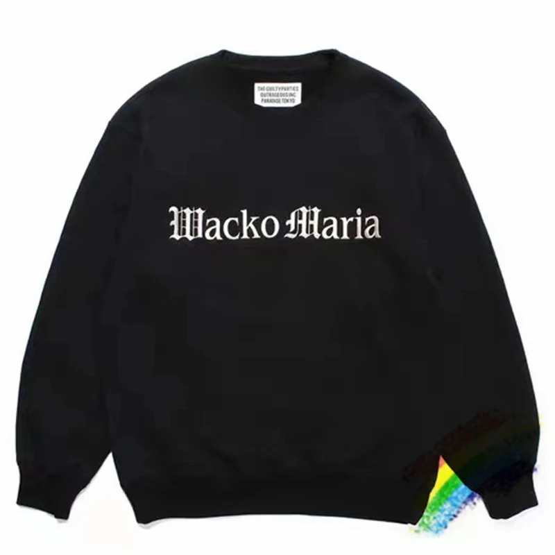 

2023ss Black WACKO MARIA Sweatshirts Men Women Best Quality Letter Printed Pattern Sweater Hoodie