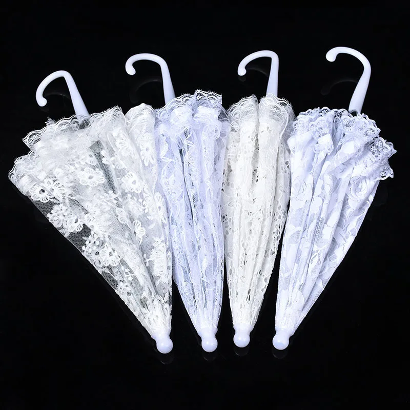 Bride Wedding Umbrella Elegant White Lace Rose Flower Umbrella Bridal Marriage Party Props Photography Stage Perform Supplies mini umbrella