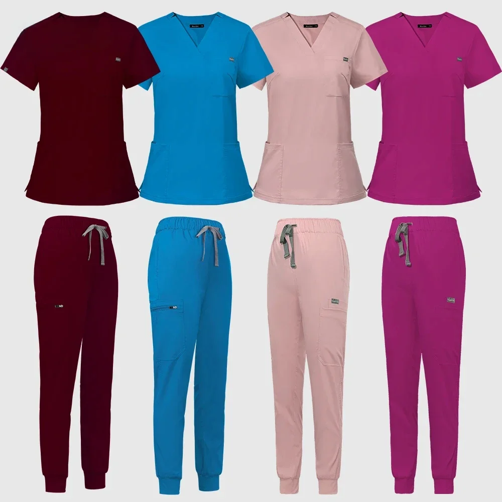 

Multicolor Jogger Scrubs Uniform Clinic Scrubs Tops+Pants Women Doctor Scrubs Set Medical Nurse Nursing Clothes Surgery Workwear