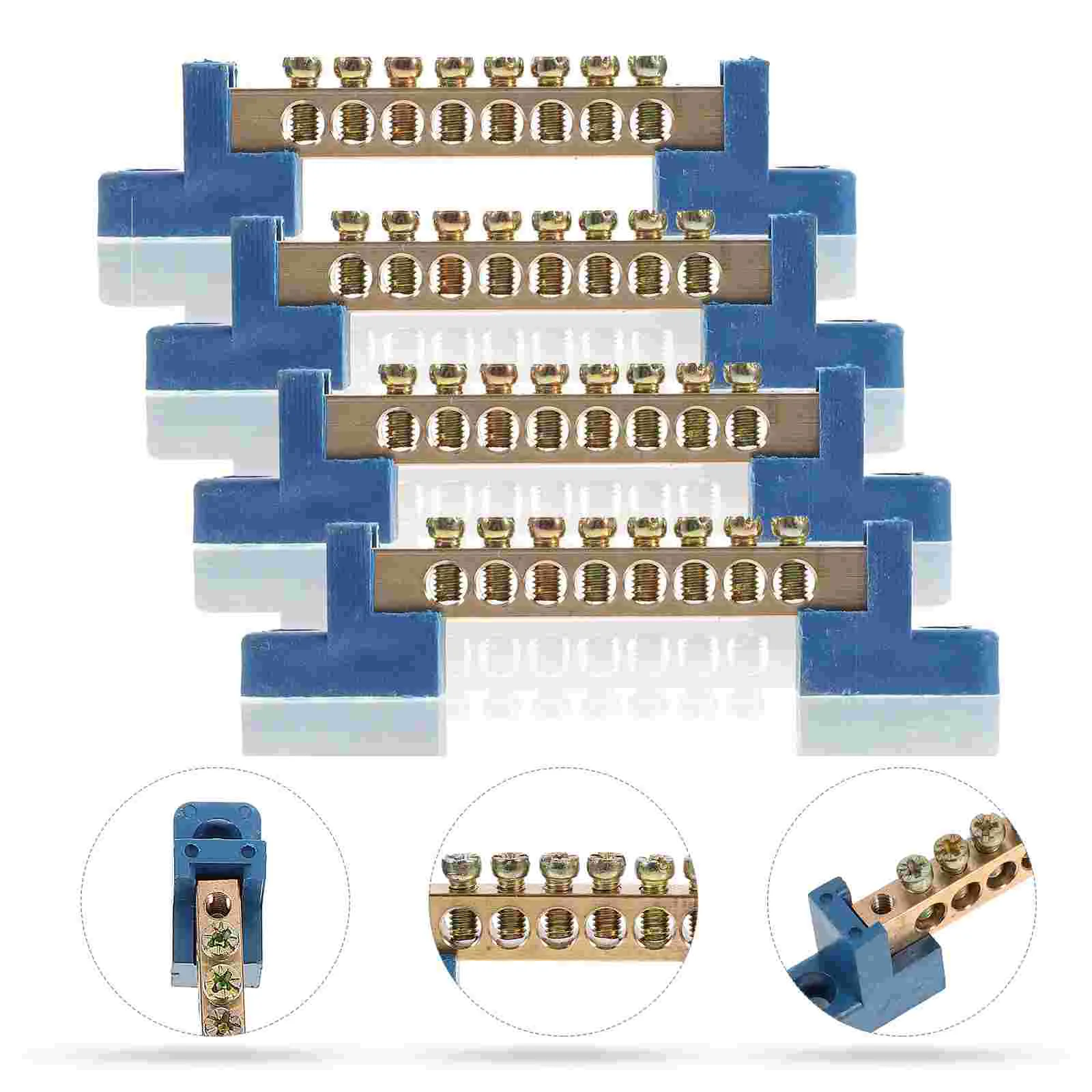 4 Pcs Copper Terminal The Car Electrical Bus Bar Strips Distribution Terminals Ground Brass Block Connector
