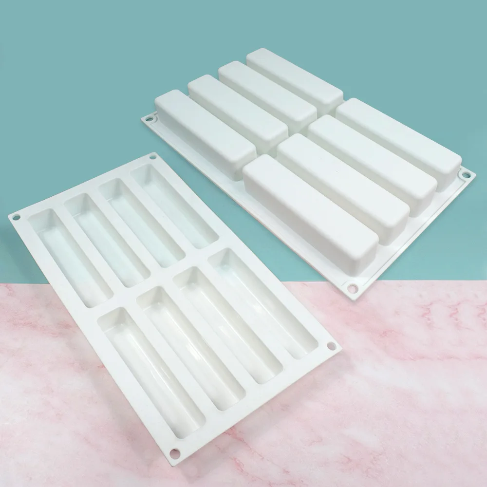 Ovale lange Streifen-Mousse-Kuchenform aus Silikon, Gebäckform für Süßigkeiten, Kuchenformen, Backblech, DIY, hausgemachte französische Süßigkeiten, Backform – Detail 14