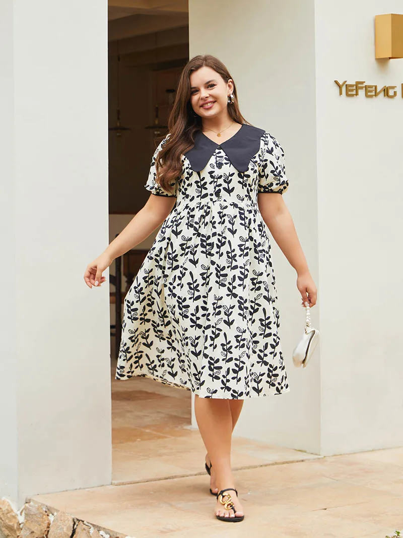 Elegant Chiffon Big Size Dress Women Short Sleeve White Floral Ladies Long Dresses Plus Size Maxi Dress For Women Summer 2023