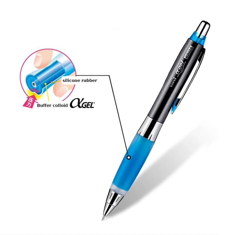 Uni Alpha-Gel Shaker Mechanical Pencil Prevent Fatigue Slightly Firm Grip, 0.5mm Lead, Lightweight Aesthetically School Supplies 3