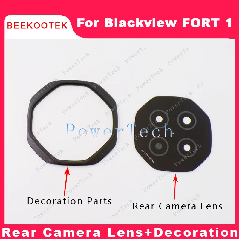 새로운 오리지널 Blackview Fort 1 후면 카메라 렌즈 유리 커버(Blackview FORT 1 스마트폰용 후면 카메라 장식 부품 포함)