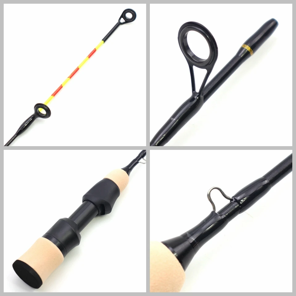 NEW Ultra Short Portable 55cm Winter Ice Fishing Rods 3 Tips