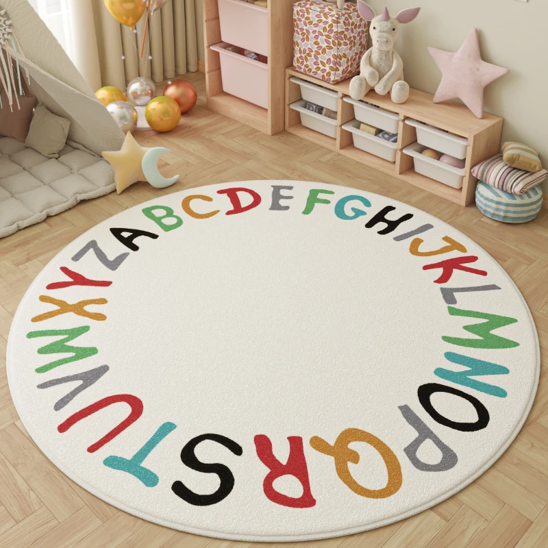Cartoon Style Living Room Decoration Carpet Fluffy Soft Plush Rug Color Round Rugs for Bedroom Large Area Thick Lounge Floor Mat living room carpet