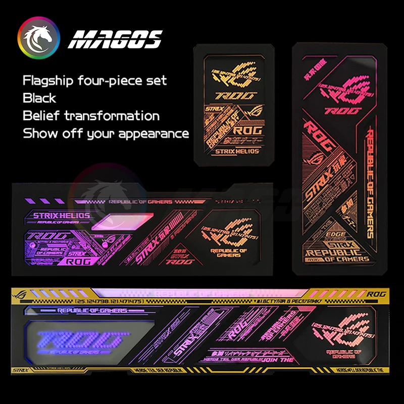 com Placa de Iluminação Rgb Placa Traseira para Asus Rog Strix Helios m b Sync 5v Argb Espelho uv Personalização Case - Imagem 5