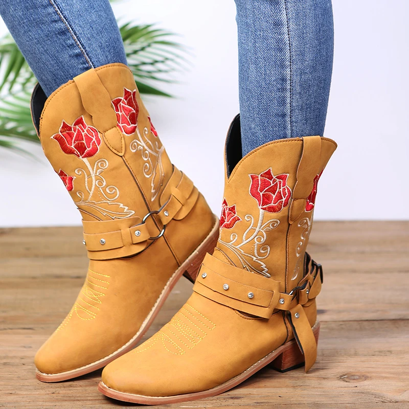 Botas vaqueras mujer, zapatos cortos estilo occidental, a la moda, para otoño, 2022 _ - AliExpress Mobile