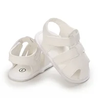 New Baby Girl Sandals 0 to 3 6 9 12 18 24 Months PU Leather Soft Toddler Boy Sandals 1 2 Years White Brown Kids Shoes Boutique 4