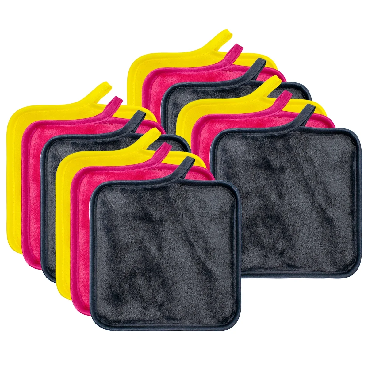 12Pcs Makeup Remover Pads Reusable Facial Pads Makeup Eraser Microfiber Facial Towel Face Cleaner Cleaning Wipes Skincare Beauty