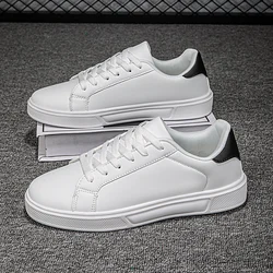 Elegant PU Leather Casual Sneakers - Unisex Trendy Footwear - 45 (WhiteBlack)