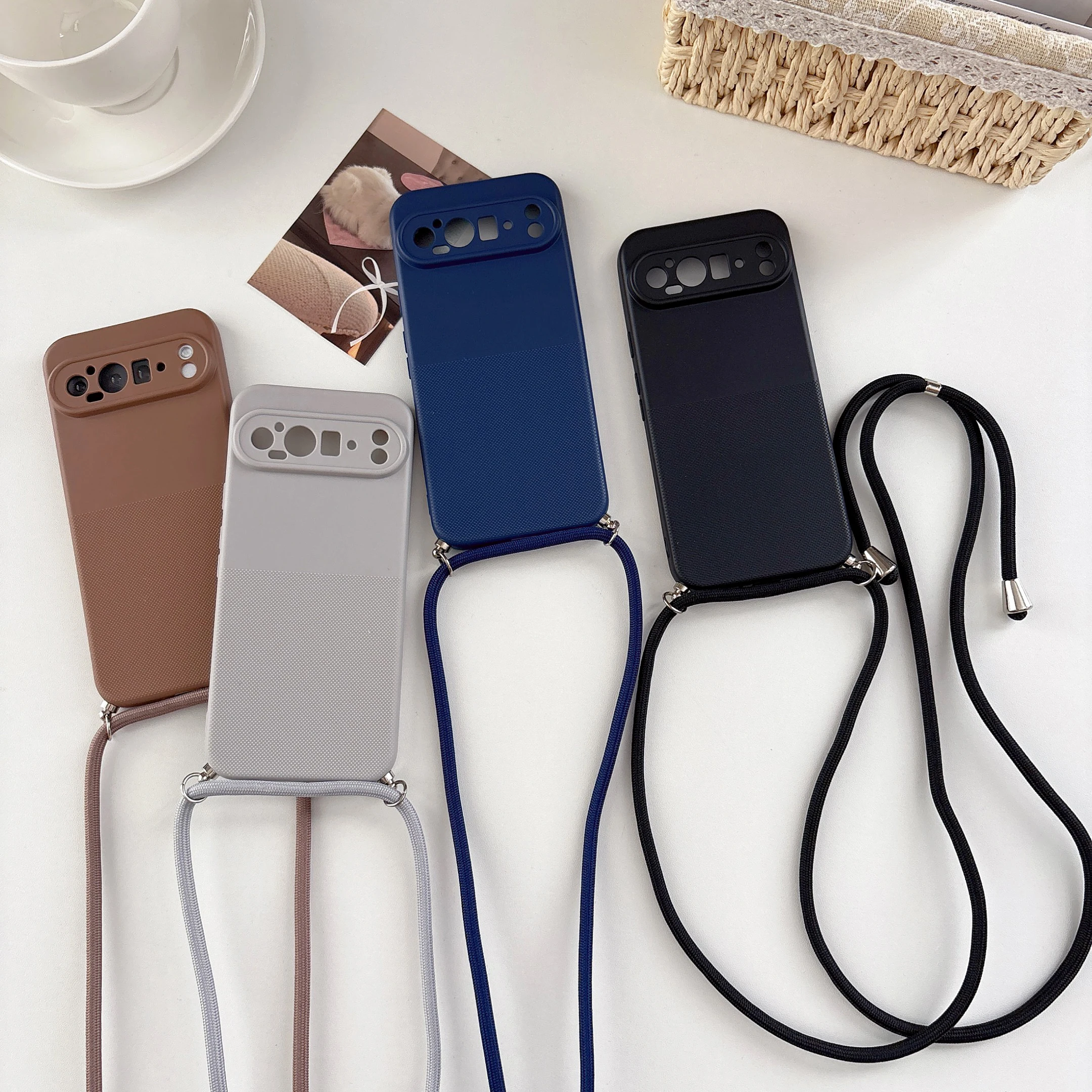 Chic Polka Dot Crossbody Lanyard Phone Case with Strap