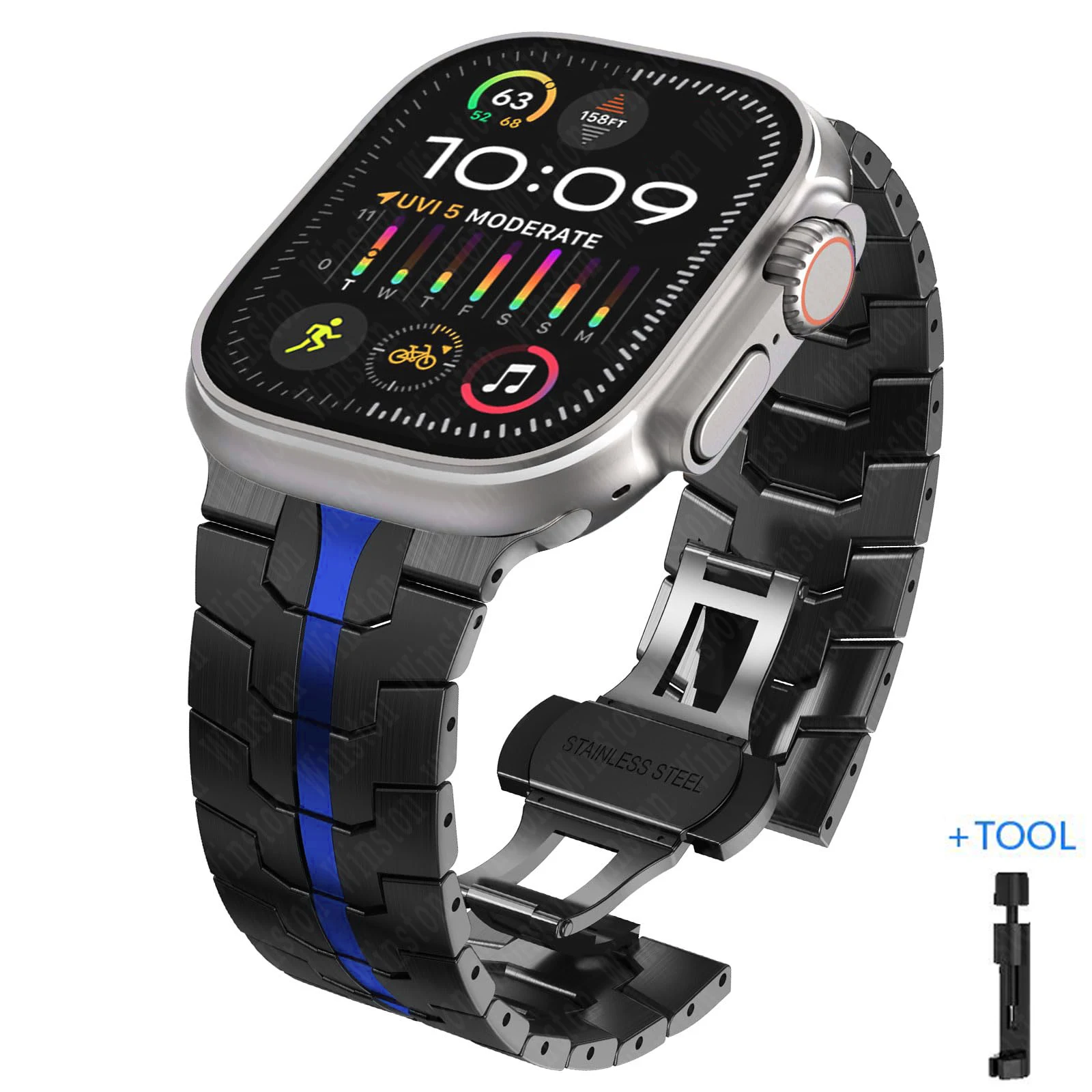 Luxury Titanium Stainless Steel Watch Strap - Premium Metal Bracelet