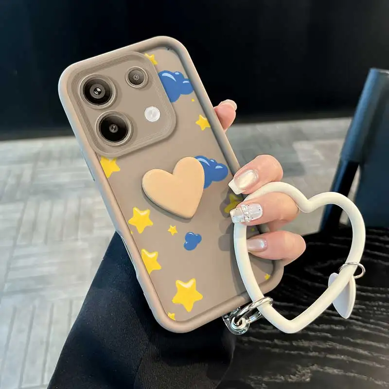 3-Piece Yellow Star Phone Case Set with Lanyard and Craft Embellishments