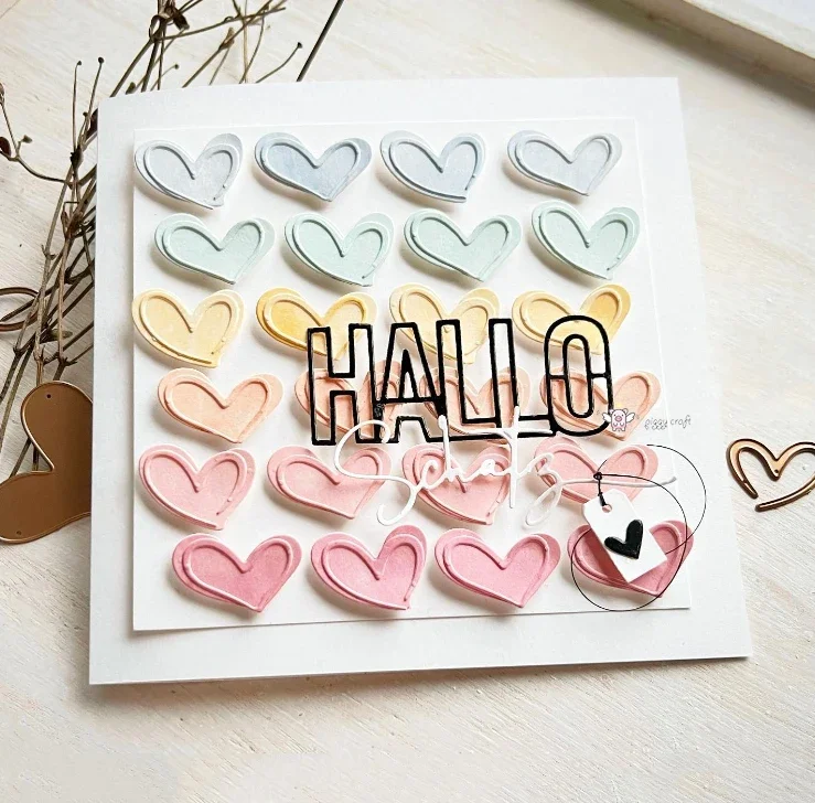 Mmao Craft Metall-Stanzformen, Schneidformen, neue Flügel-Liebesrahmen-Blatt-Stanzformen für Scrapbooking, Papierhandwerk, Messerformen, Stanzschablonen