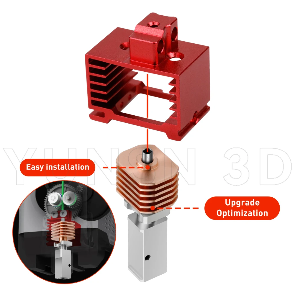 Upgrade TZ3.0 Hotend for BambuLab P1S P1P X1 X1C TZ V3.0 Upgrade Hotend for Bamboo All Metal Hotend High Temperature Print Head — view 4
