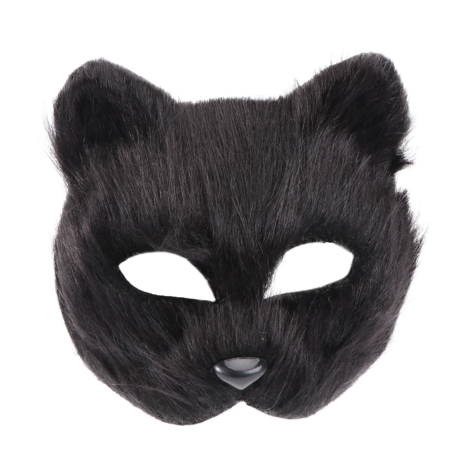 Halloween Plush Mask Therian Furry Mask Wolf Mask Half Face Animal Mask Halloween Masquerade Mask Realistic Cat Mask Costume