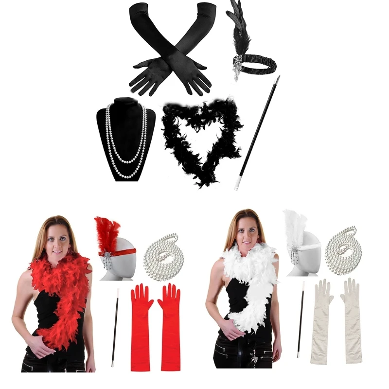 

1920s Vintage Cos-play Gatsby Party Costume Accessories Set Headpiece for Women