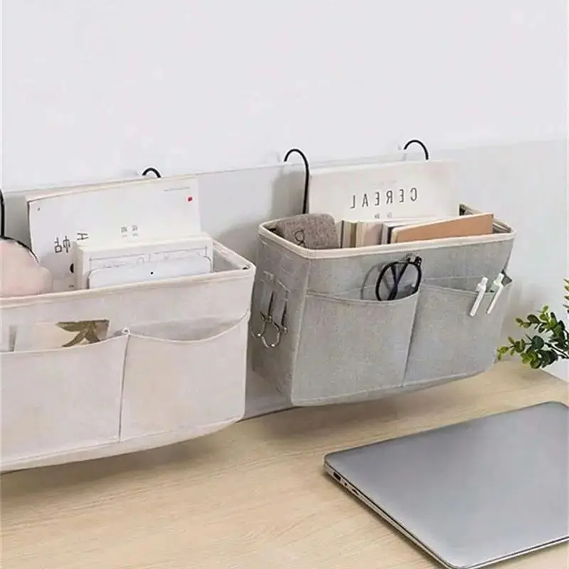 Storage Bag 1pc Portable Essential Hanging Storage Bag Dormitory Bedside Storage Basket Multifunctional Canvas Basket