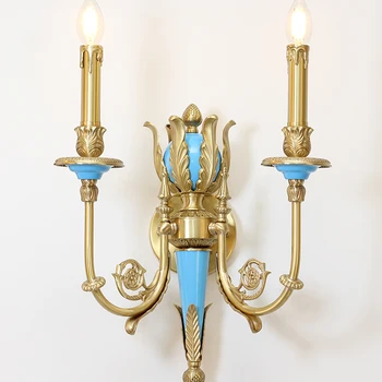 프랑스 럭셔리 구리 거실 벽 램프, 호텔 벽 고정장치, 거대한 레트로 침실 침대 옆 복도 계단 실내 벽 조명