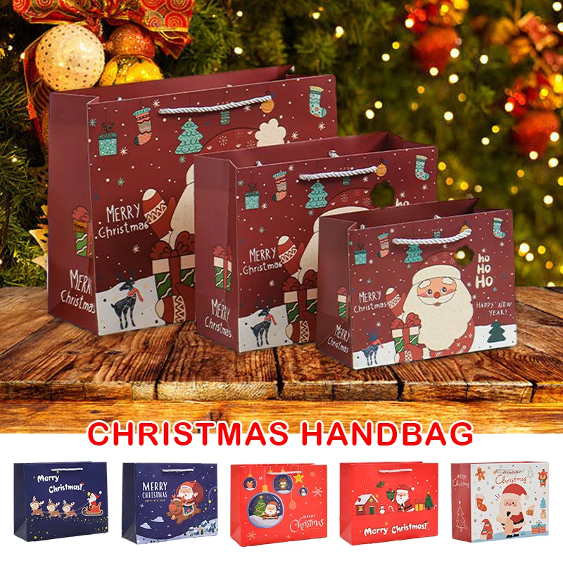 

12 шт., бумажные пакеты для подарков на Рождество