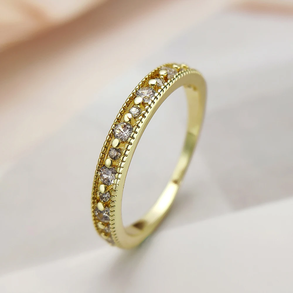 Women's Ring Dainty Daily Midi Rings For Women Simple Hollow Out Cubic Zirconia Silver Plated Gold Color Gifts Fashion Jewelry Rings KCR110