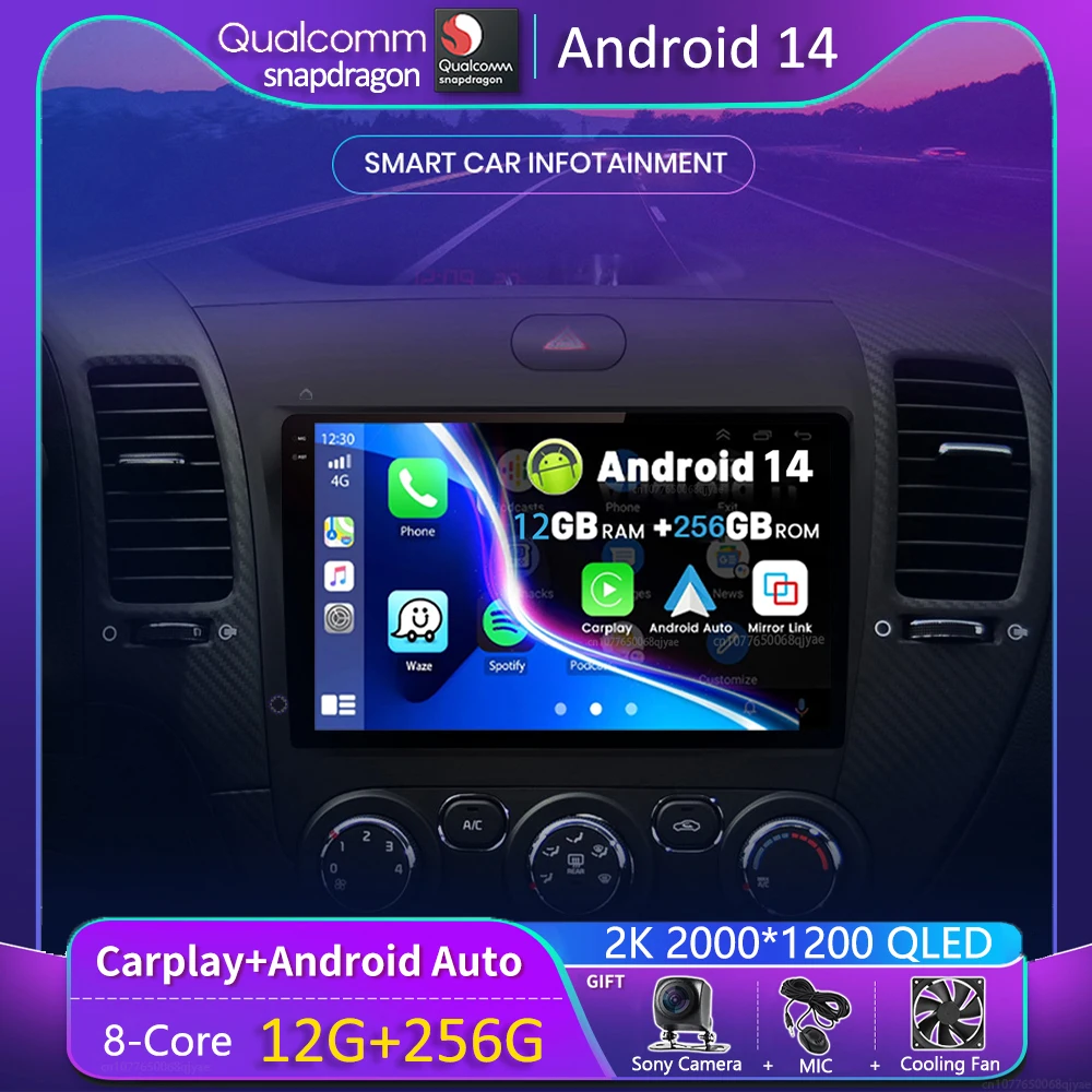 

Android 14 Carplay Auto Car Radio For Kia K3 Cerato Forte 2013 - 2017 3 YD Navigation GPS Multimedia Player video Stereo wifi+4G