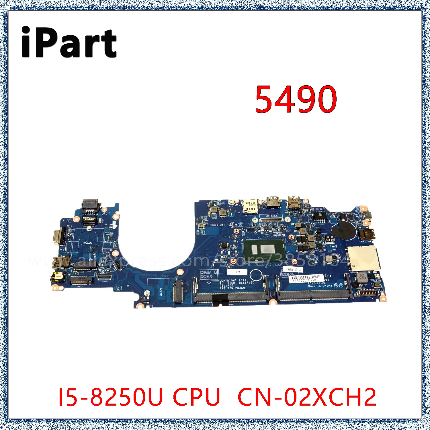 

Материнская плата для ноутбука Dell Latitude 5490 E5490 с процессором I5-8250U LA-F401P 02XCH2 2XCH2