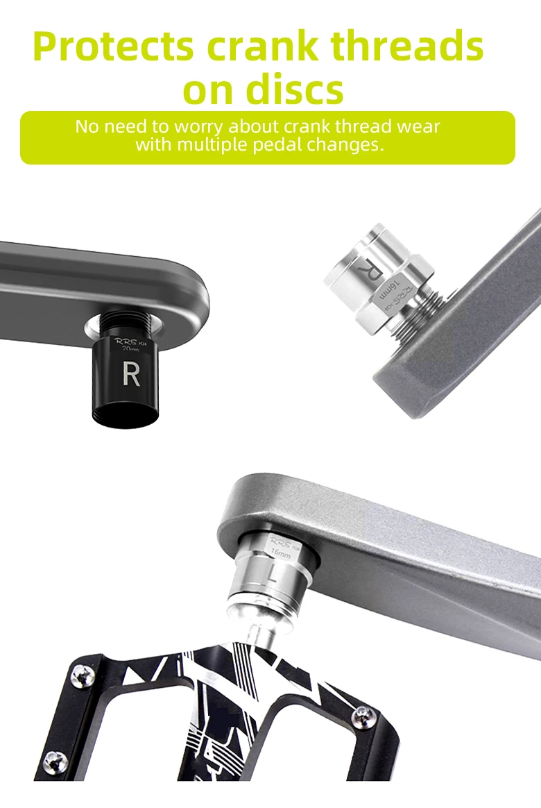 Rrskit Fahrrad Pedal Verlängerung Schrauben Spacer R66E Pedal Extender Achse Kurbel Zubehör 16Mm 20Mm Für MTB Rennrad Pedal – Detail 5
