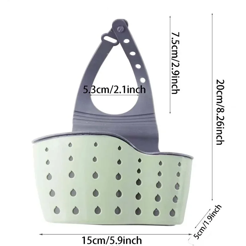 Kitchen Rubber Sink Bag Sink Draining Hanging Basket Adjustable Kitchen Accessories Soap Sponge Shelf Faucet Holder for Bathroom