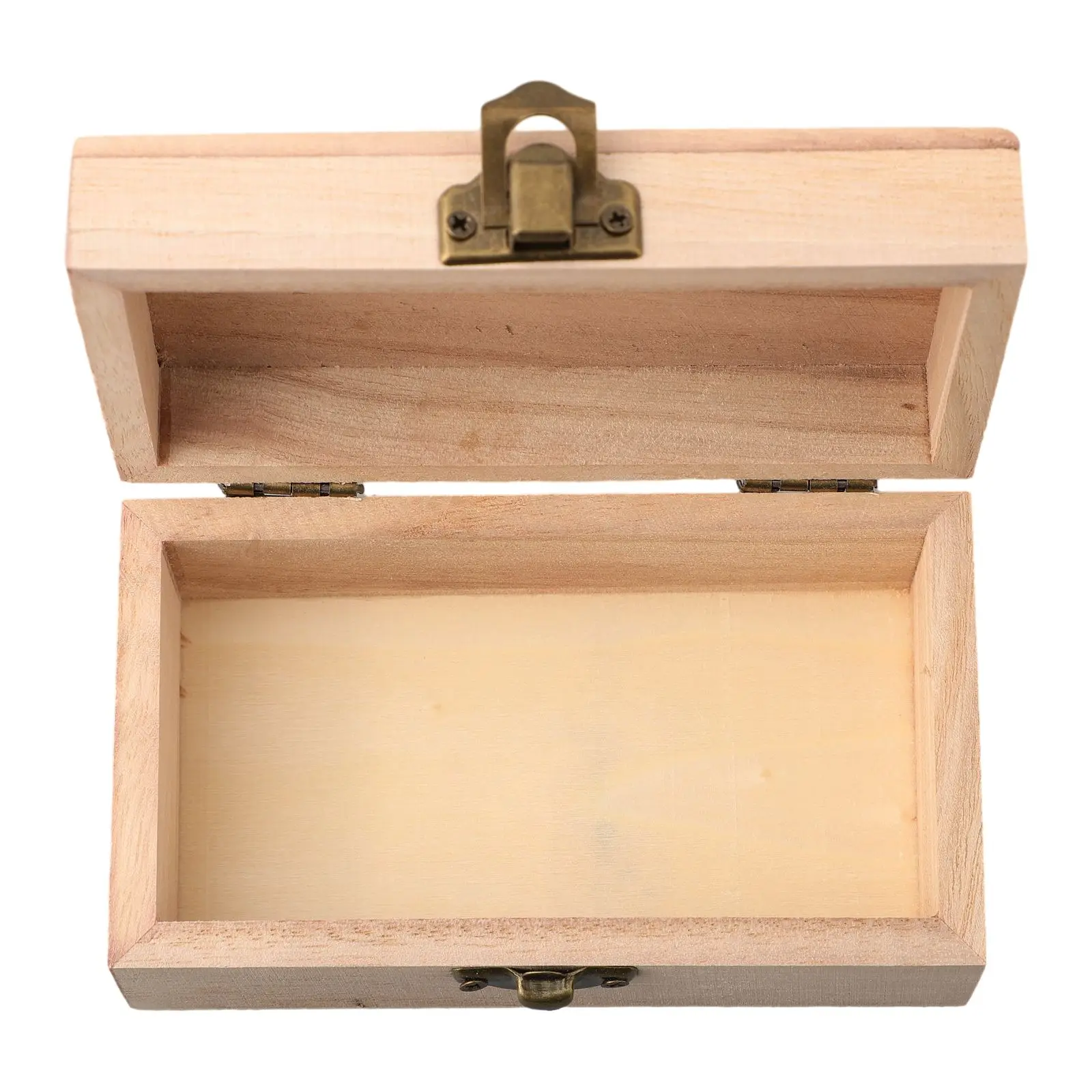 

S/M/L Wooden Storage Box Plain Wood With Lid High-quality Square Hinged Craft Gift Boxes For Home Supply Storage Decoration