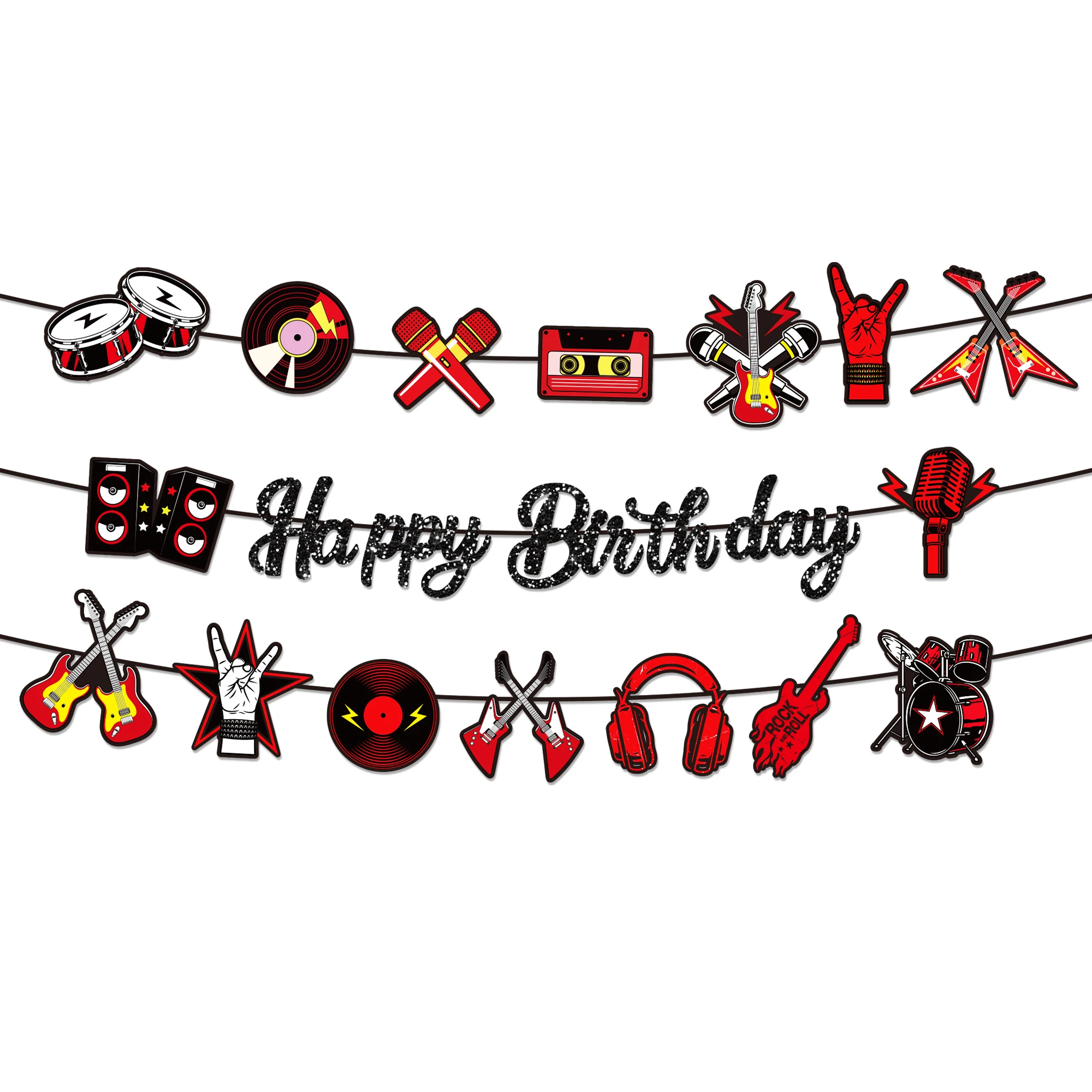 Crazy Rock Party Einweggeschirr Set Teller Tischdecke Tasse Servietten Banner Geschirr Für Geburtstag Party Dekoration Lieferungen – Detail 10