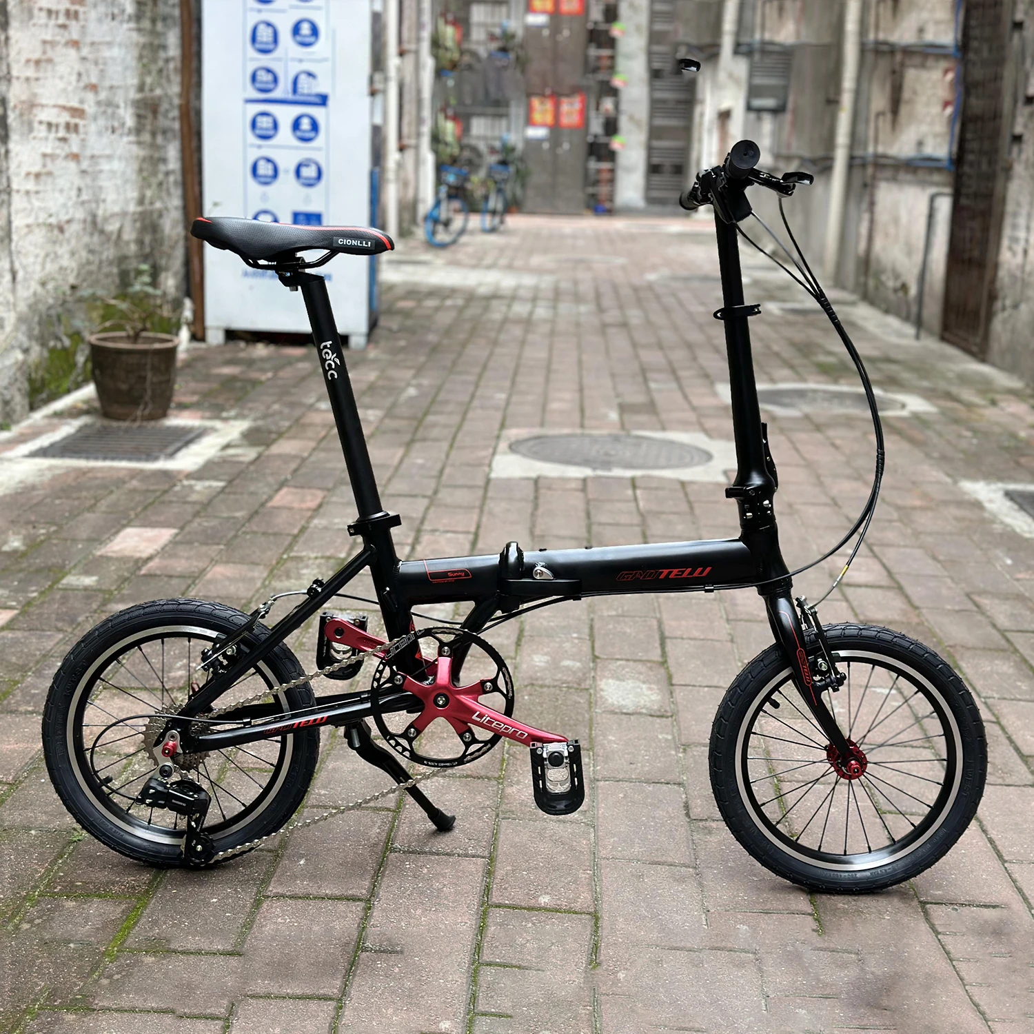 Mini bicicleta plegable de 16 pulgadas para adultos y niños, bici