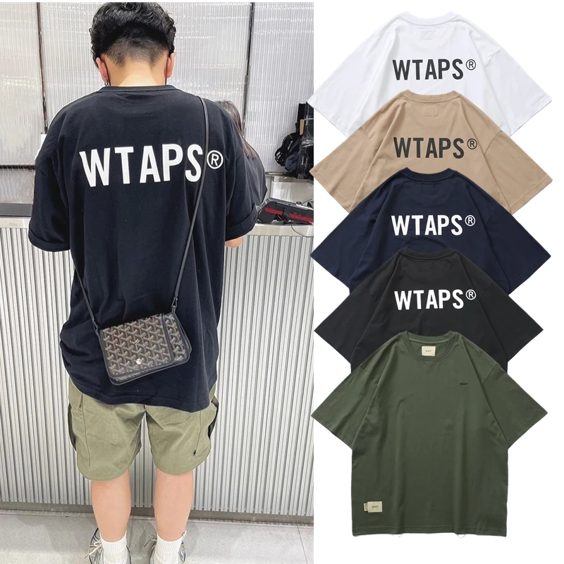 2023 WTAPS Japanese printed letter short-sleeved loose cotton T-shirt TX903