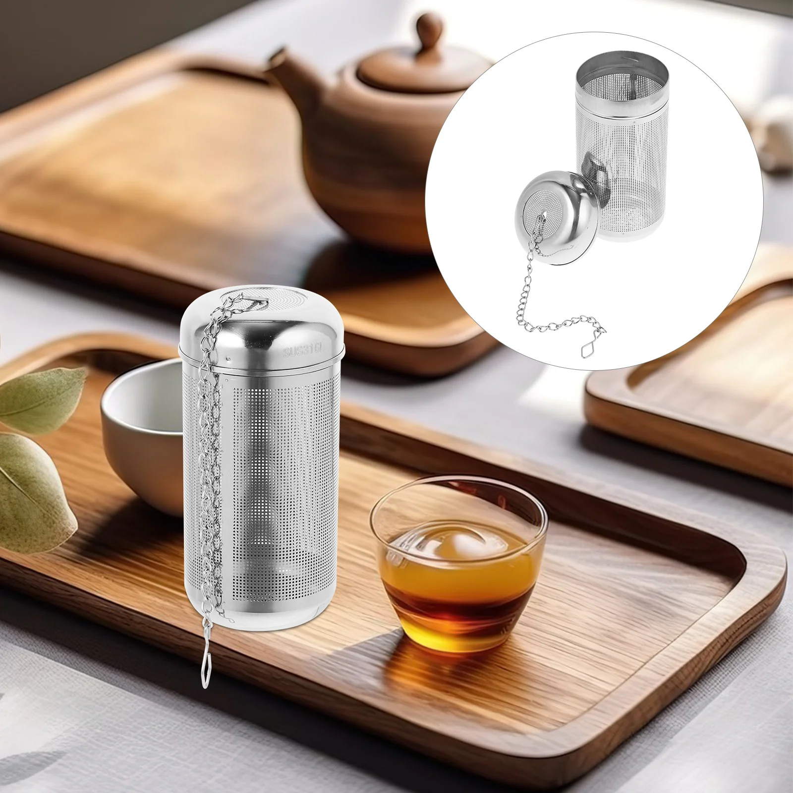 

Stainless Steel Tea Strainer Leaf Spice Herbal Teapot Reusable Mesh Stainless Steel Tea Filter Home Kitchen Accessories