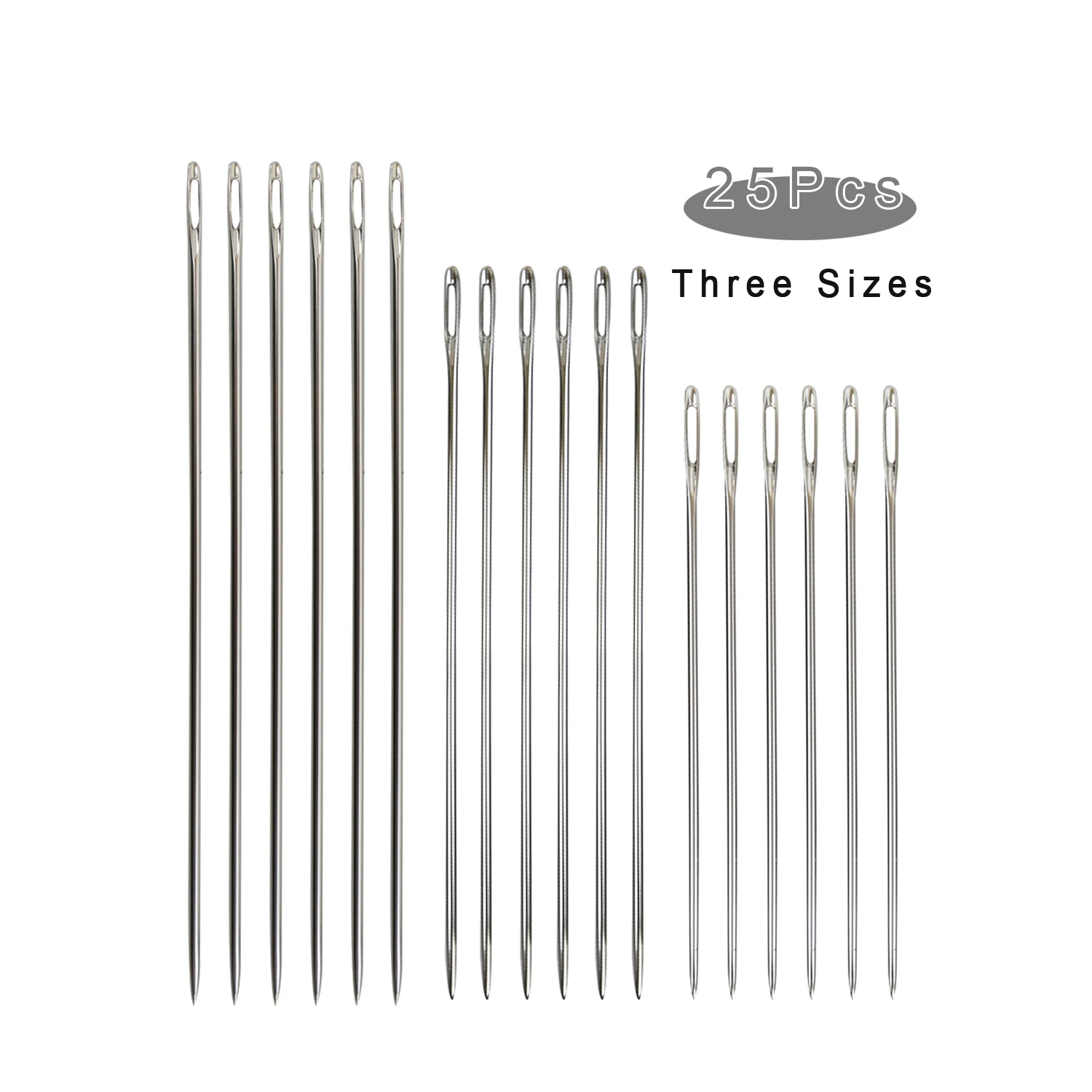 Hand Sewing Needles 25 pcs/Pack Beads Needle Stainless Steel Big Eye Embroidery Needle For Sewing Needlework