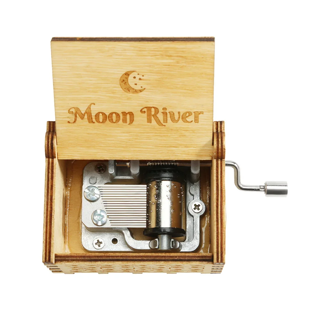 Wooden Hand Crank Music Box Bohemian Rhapsody Theme You Are My Sunshine Music Box Musica Theme Birthday Christmas Gift 6