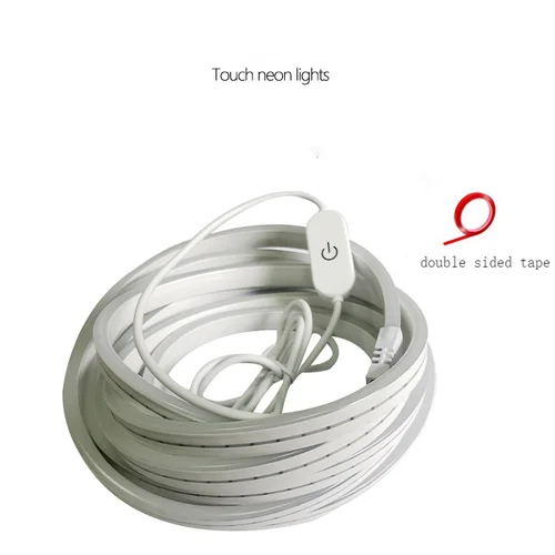 저전압 울트라 브라이트 USB 유연한 실리콘 방수 네온 라이트, 터치 디밍 LED 라이트 스트립, 5V 5