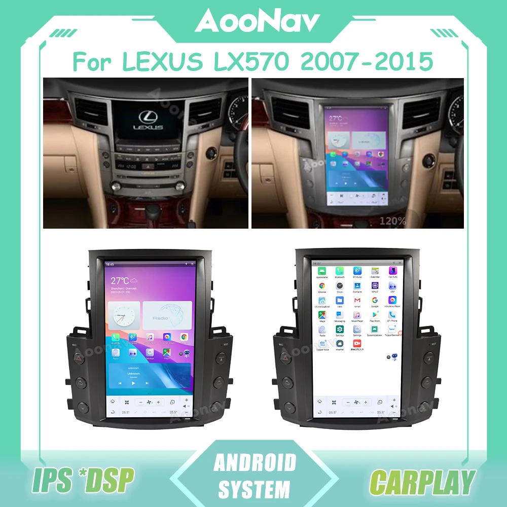 Carro android estéreo para lexus lx 570 2007 2015 central multimídia