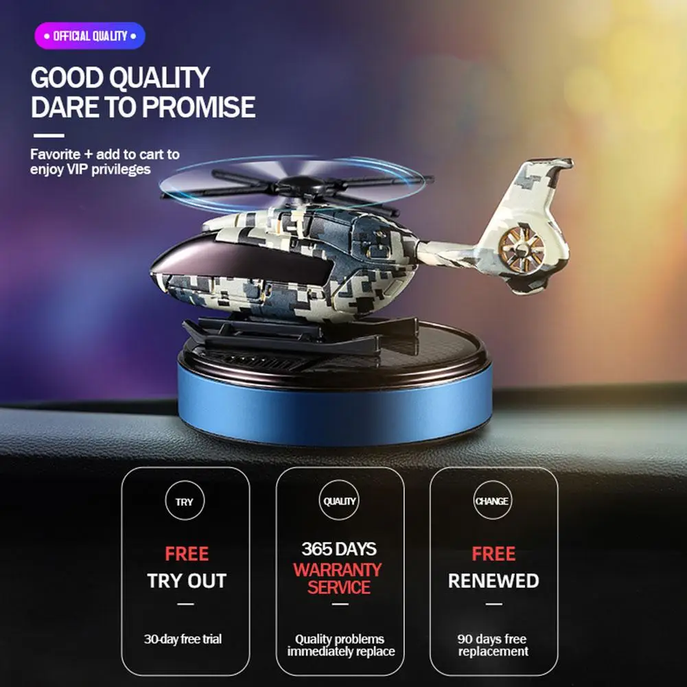 Automatic Rotation Car Solar Air Freshener Helicopter Model