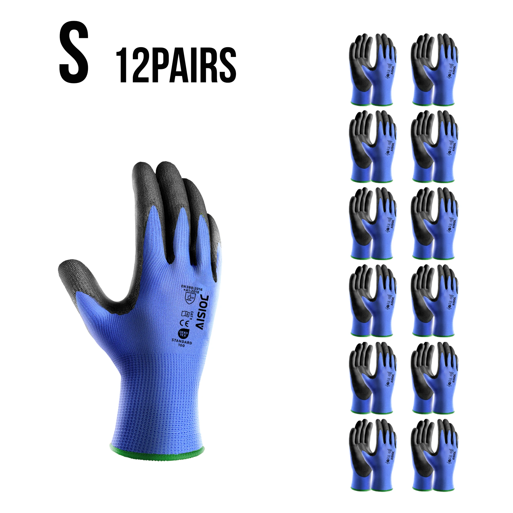 Breathable Abrasion-Resistant Gardening Gloves - 24 Pack (12 Pairs)