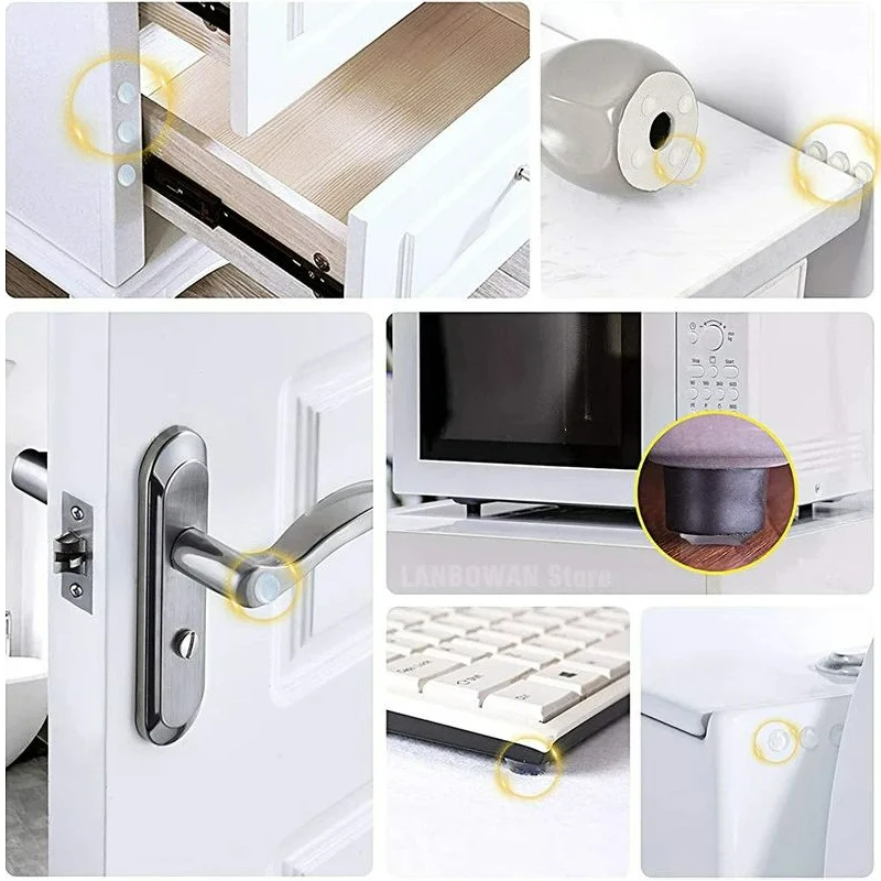 Strong Self-Adhesive Clear Door Stopper Rubber Damper er Cabinet Bumpers Furniture Dots Cushion Protective Pads Tiny Bumpons silicone door stopper door stopper bumpers door stopper
