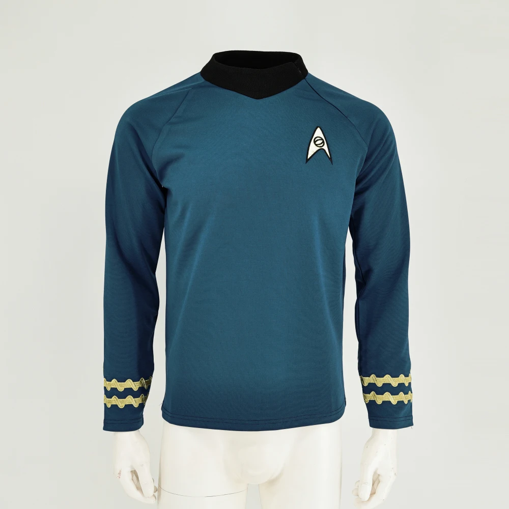 Cosplay TOS Captain Kirk Spock Starfleet Tops for Men's Coat Halloween Party Prop