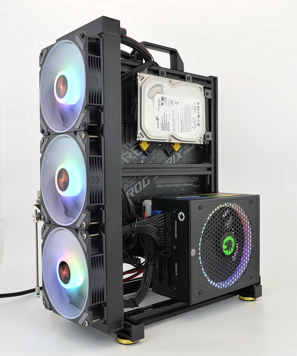 S4e644c905dca43daa61d1076771e48f8r Open PC Case Frame DIY Creative Rack Mini ITX MATX Gamer Cabinet ATX Air/Water Cooler 360 Desktop Computer Gaming Chassis Mallzona