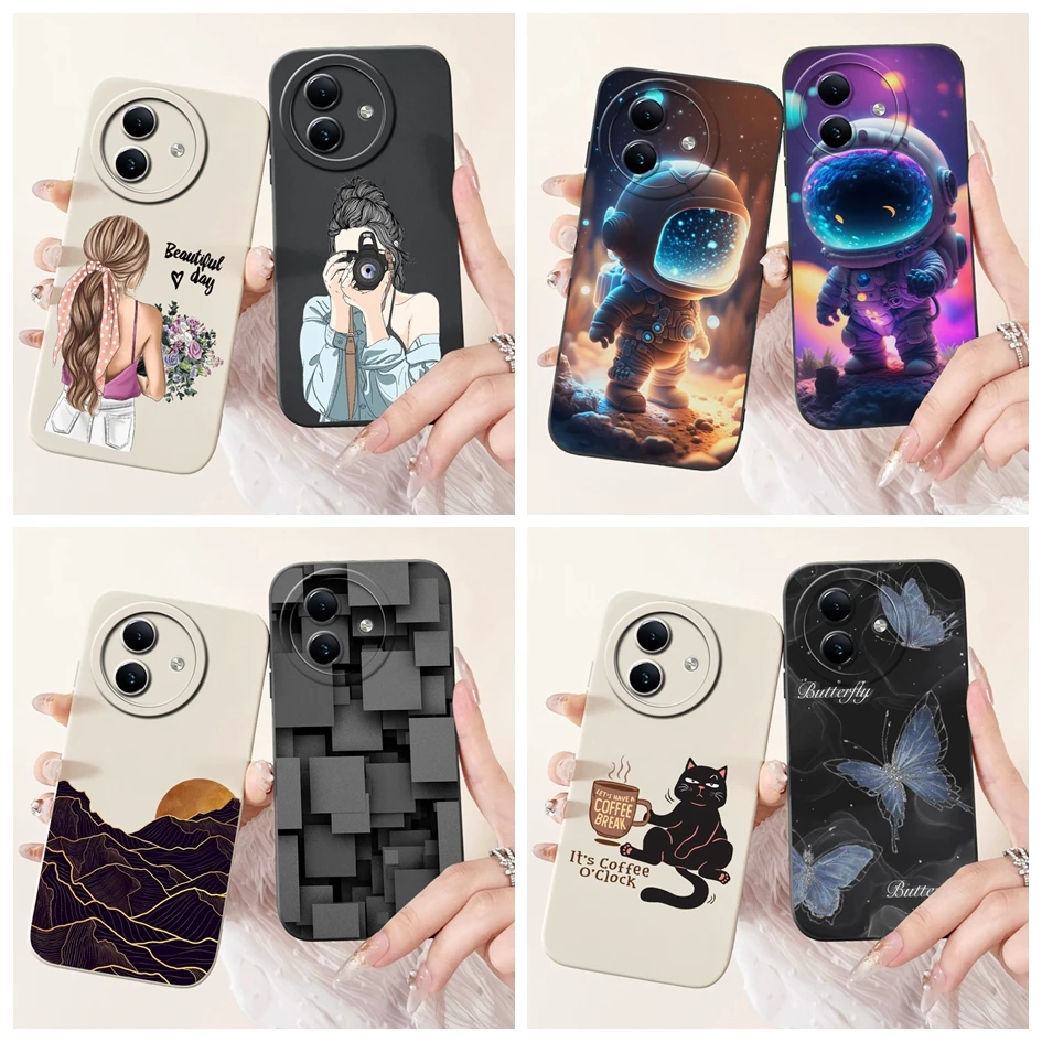Shockproof Lovely Astronaut Marble Soft Silicone Matte Case
