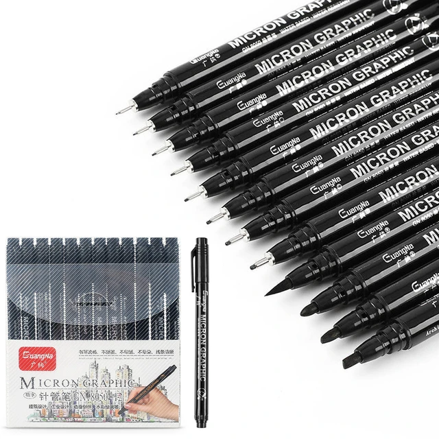 12pcs Micro Fineliner Drawing Art Pens Neelde Drawing Manga Pen Brush Art  Markers Waterproof Fineliner Sketching Pen Stationery - AliExpress