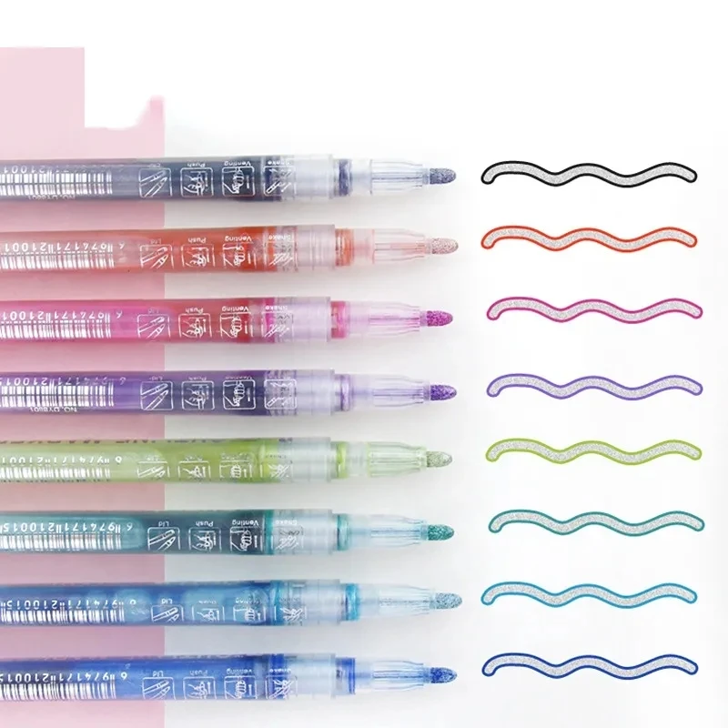 Double Line Outline Art Marker Pen For Students DIY Graffiti Highlighter Scrapbook Bullet Diary Poster Card Drawing highlighter pen marker pen highlighter marker art marker