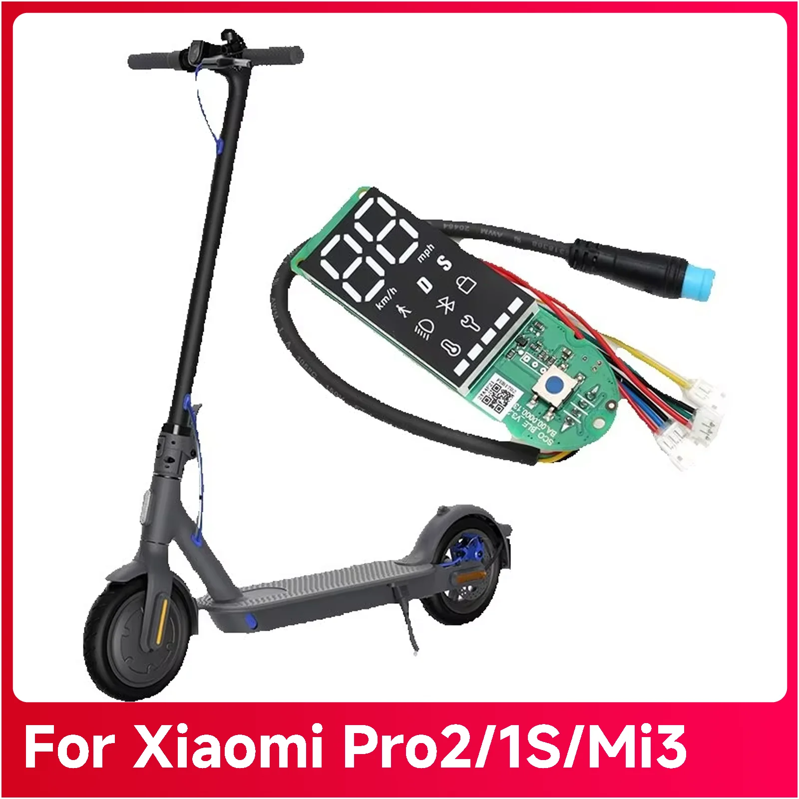 Enhanced Bluetooth-Enabled Electric Scooter Dashboard Display with Lock Keys
